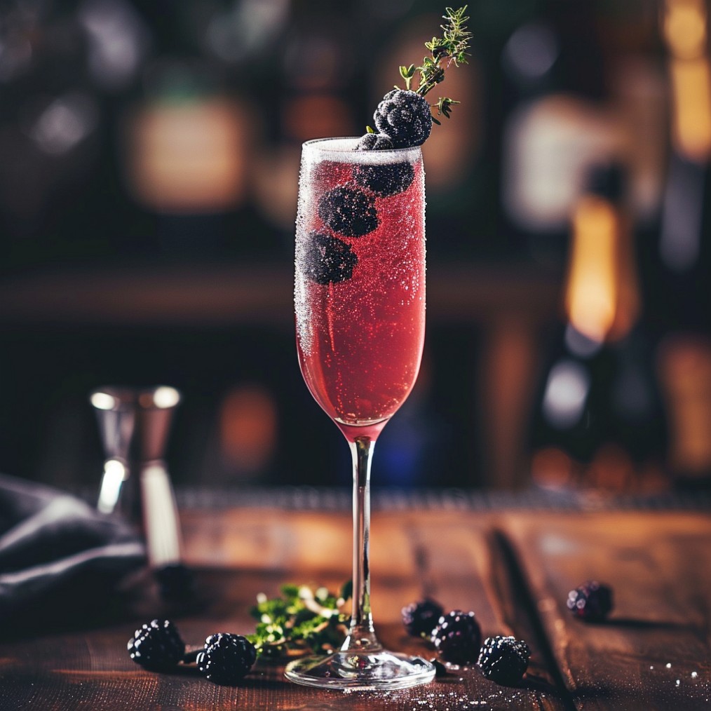 how to make a Blackberry-Thyme French 75 recipe