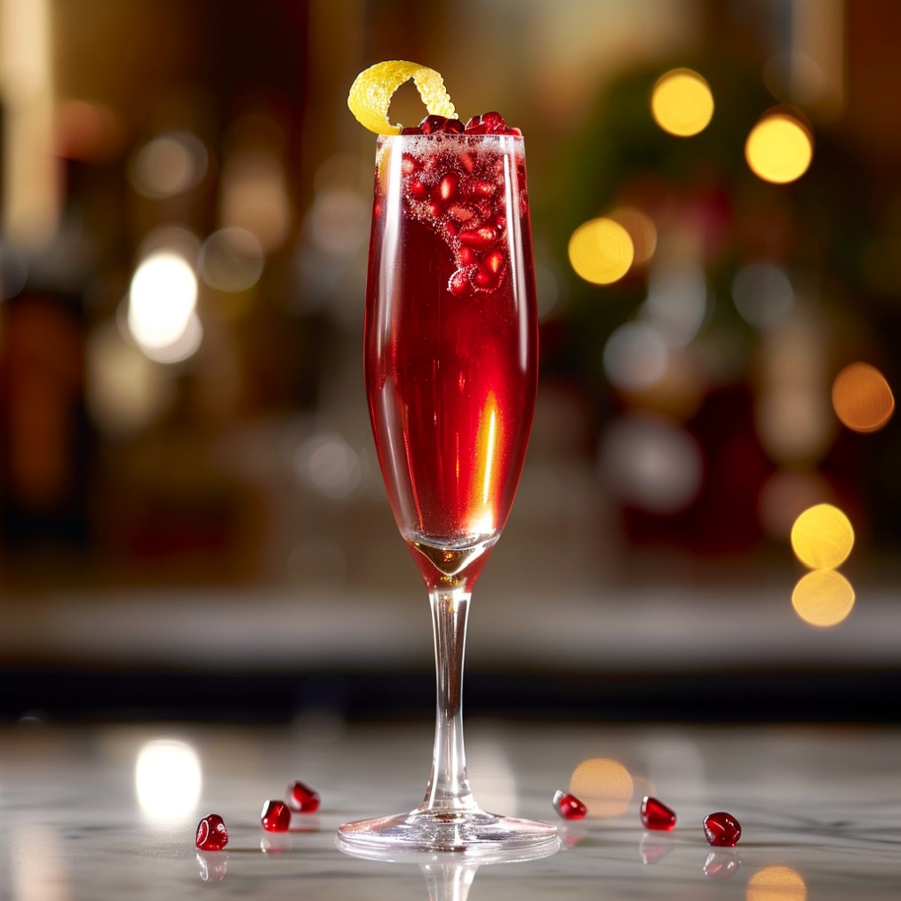 how to make a Pomegranate French 75 recipe