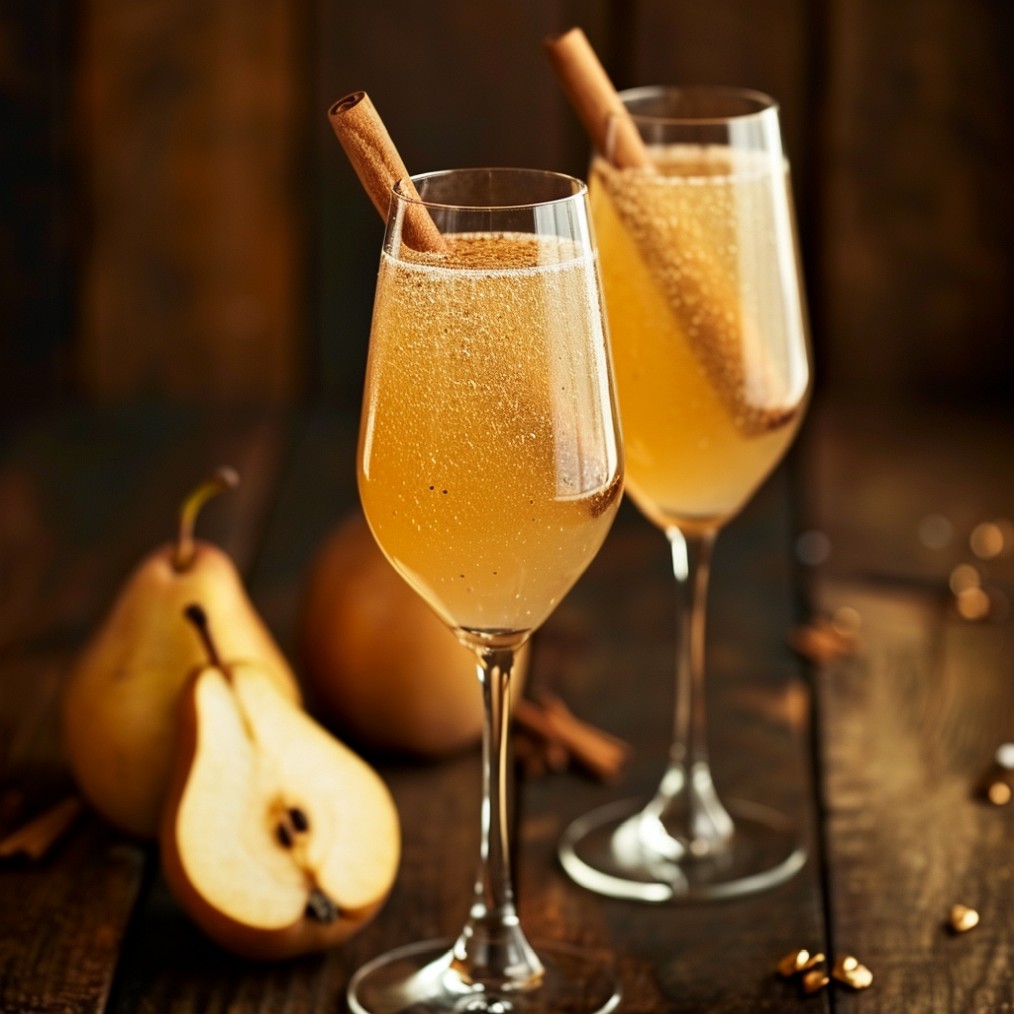 how to make a Spiced Pear French 75 recipe