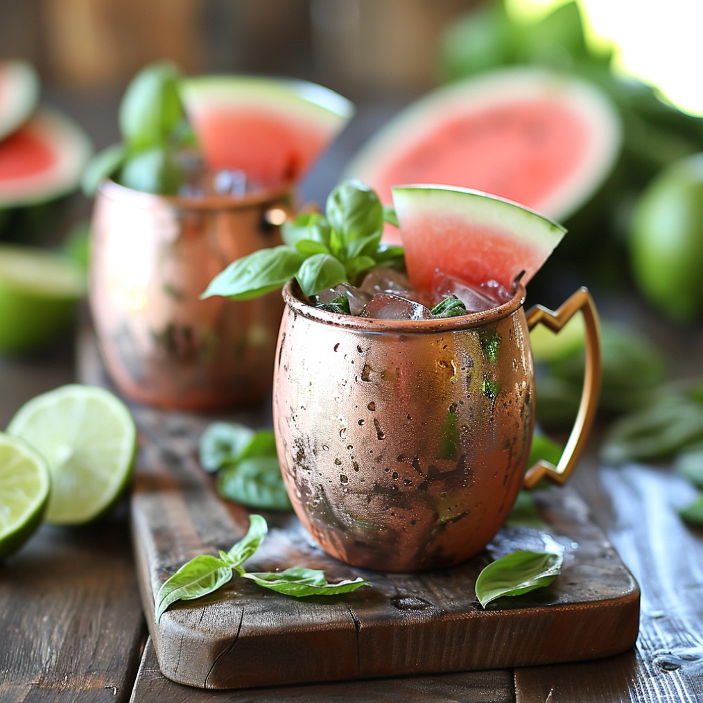 how to make a Watermelon Basil Mule recipe